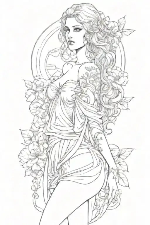 full body Aphrodite realistic sexy girl shoulder tattoo tattoo design idea