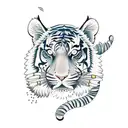 tiger with jasmine flowers  tattoo design idea