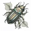 egipcian beetle tattoo design idea