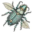 egipcian beetle tattoo design idea