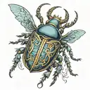 egipcian beetle tattoo design idea