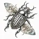 egipcian beetle tattoo design idea