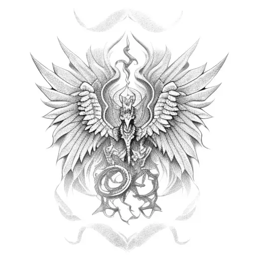 skeleton pegasus tattoo design idea