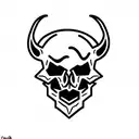 devil skull tattoo design idea