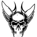 devil skull tattoo design idea