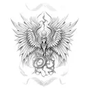 skeleton pegasus tattoo design idea