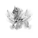 skeleton pegasus tattoo design idea