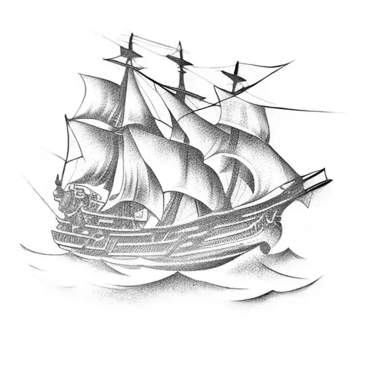 Pirate ship tattoo design idea