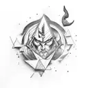 A dotwork tattoo inspired by the God of War video game with a philosophical quote incorporated tattoo design idea