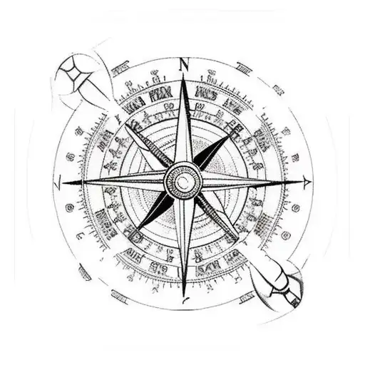 Cessna plane and compass tattoo design idea