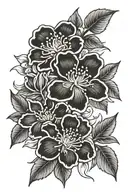 honeysuckle, rose, carnation, daisy, snowdrop, sweet pea tattoo design idea