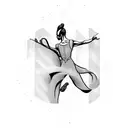 A dancer silhouette breaking through a wall of soundwaves tattoo design idea