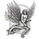 angel and number 246 tattoo design idea