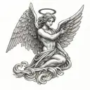 angel and number 246 tattoo design idea