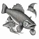 murray cod fish tattoo design idea