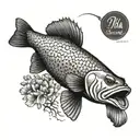 murray cod fish tattoo design idea