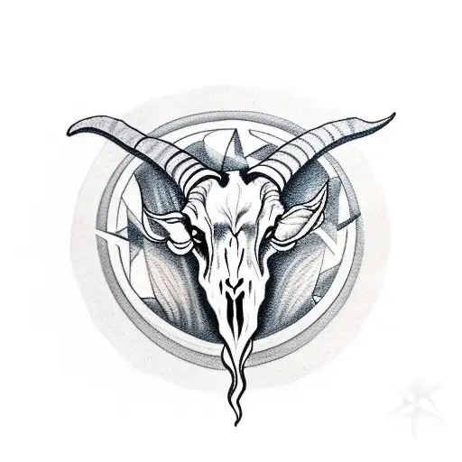 Goat Skull Pentagram tattoo design idea