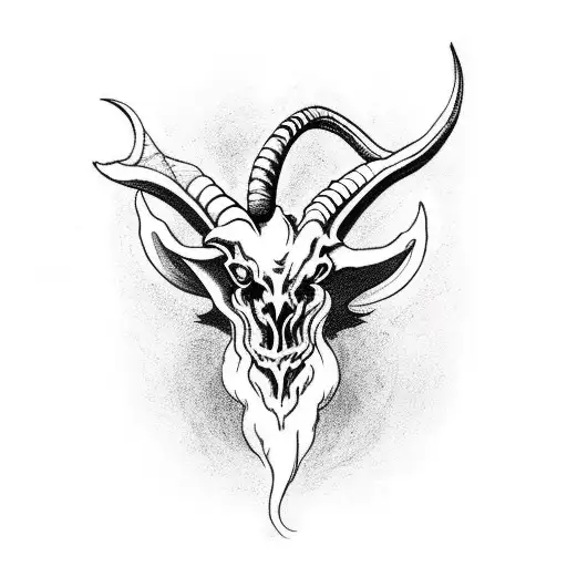 baphomet goat skull satan tattoo design idea