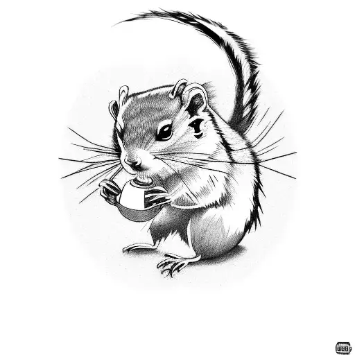squirel punk tattoo design idea
