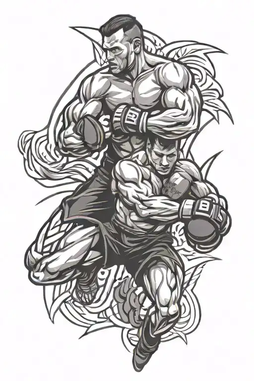 mma fighting  tattoo design idea