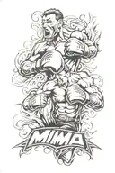 mma fighting  tattoo design idea