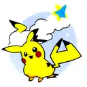 Pikachu nuvem voadora esfera de 4 estrelas tattoo design idea