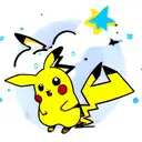 Pikachu nuvem voadora esfera de 4 estrelas tattoo design idea