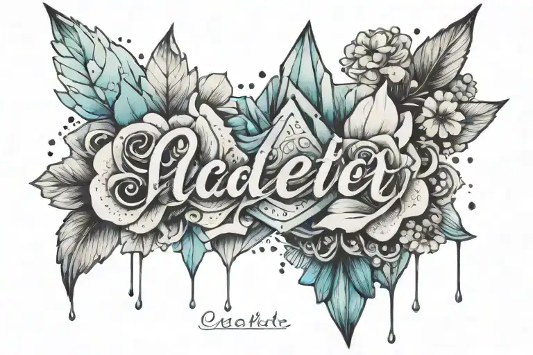 girly glacier desgin words :Ecalite tattoo design idea