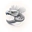 Eagle snake tattoo design idea