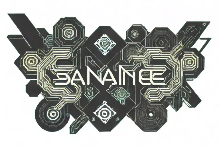 word "Sané" with a cute typography tattoo design idea