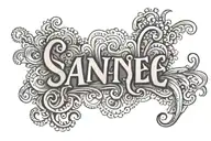 word "Sané" with a cute typography tattoo design idea