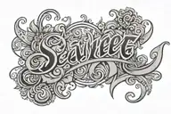 word "Sané" with a cute typography tattoo design idea