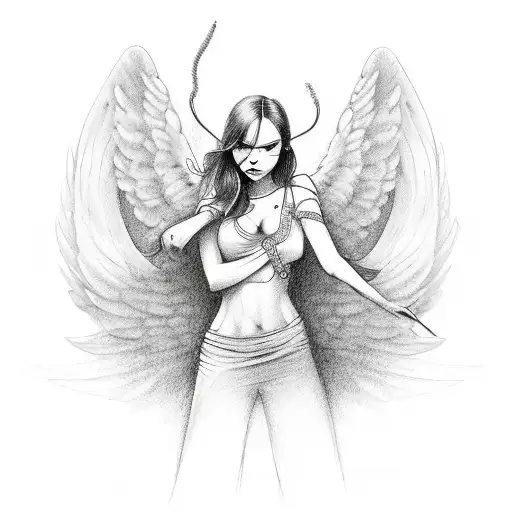 gangster angel,  tattoo design idea