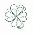 five leaf clover leaf tattoo design idea