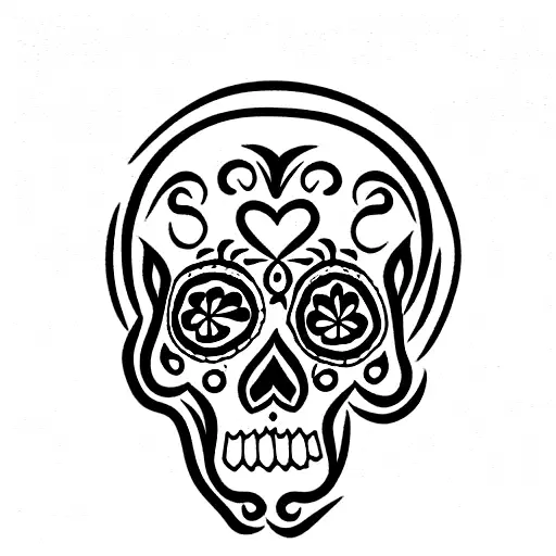 sugar skull tattoo design idea