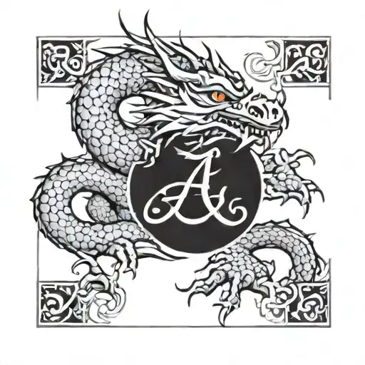 a dragon card ace tattoo design idea