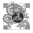 a dragon card ace tattoo design idea
