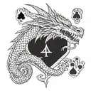 a dragon card ace tattoo design idea