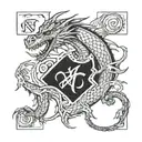 a dragon card ace tattoo design idea