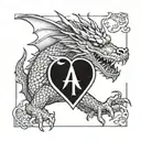 a dragon card ace tattoo design idea