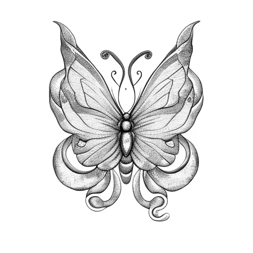 Butterfly and a snake tattoo design idea