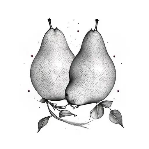sleeve tattoo centered around a pear tree tattoo design idea