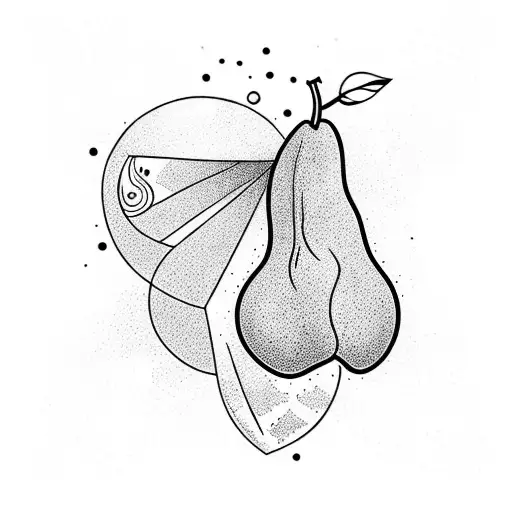sleeve tattoo centered around a pear tree tattoo design idea