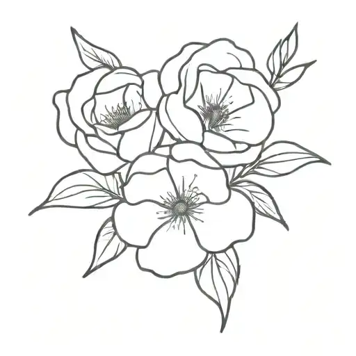 February May July birth flowers tattoo design idea