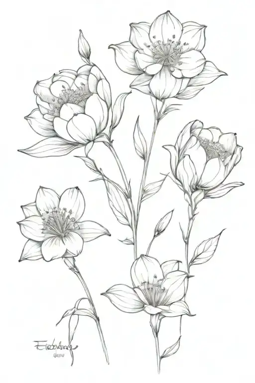 February May July birth flower tattoo tattoo design idea