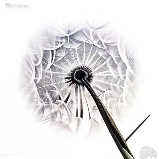 Dandelion flower tattoo design idea