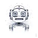 Cartoon robot tattoo design idea