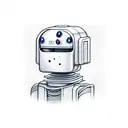 Cartoon robot tattoo design idea