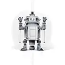 Cartoon robot tattoo design idea