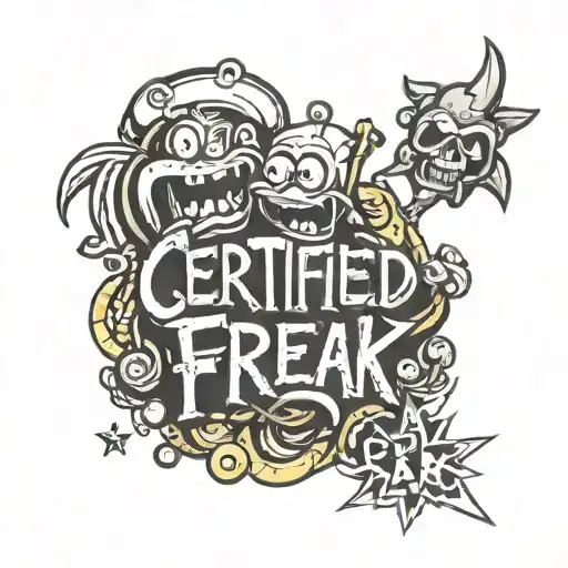 lettering that says certified freak   tattoo design idea